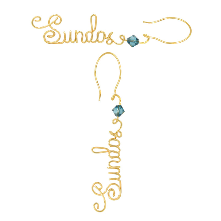 Birthstone Script Earring (14kt Gold Filled)