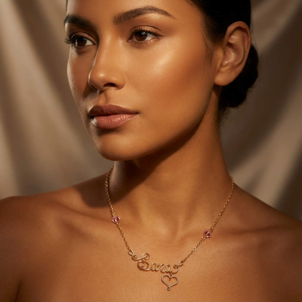 Aurora Nameplate Necklace (14K Gold Filled)