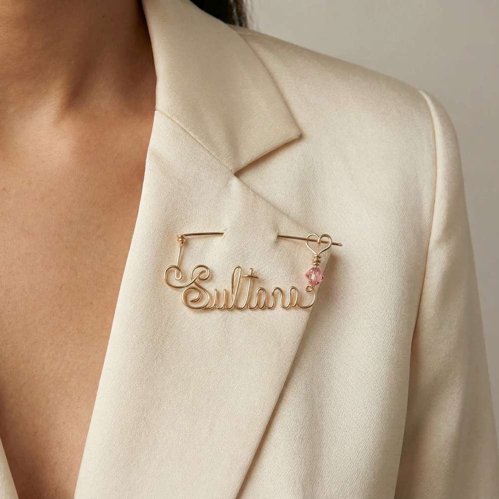 Manuscript Brooch (14kt Gold Filled)